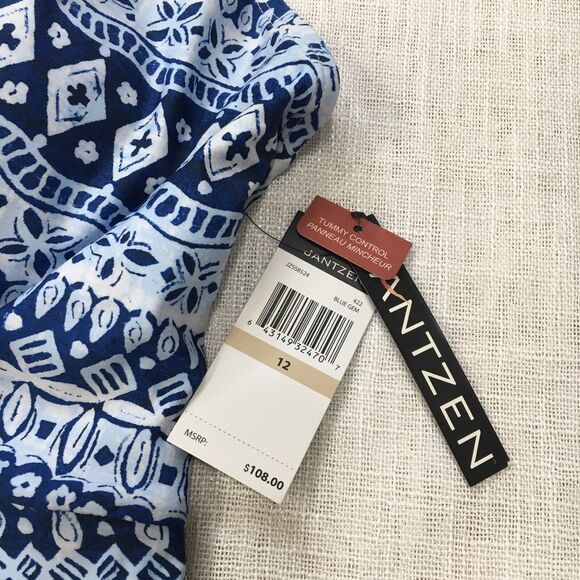 Jantzen One Piece Swimsuit Women 12 Tribal Print Halter Neck Beach Bathing Suit - Picture 4 of 16